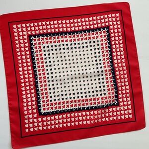 Vintage Scarf 1970’s Red, White and Blue Made In Italy